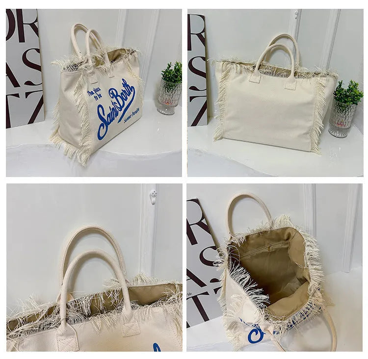 Saint Barth Women's Canvas Bag - Bellarte Enchanté Saint Barth Women's Canvas Bag