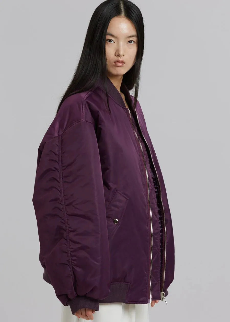Same Loose Zip Cotton-padded Coat Flight Jacket - Bellarte Enchanté Same Loose Zip Cotton-padded Coat Flight Jacket