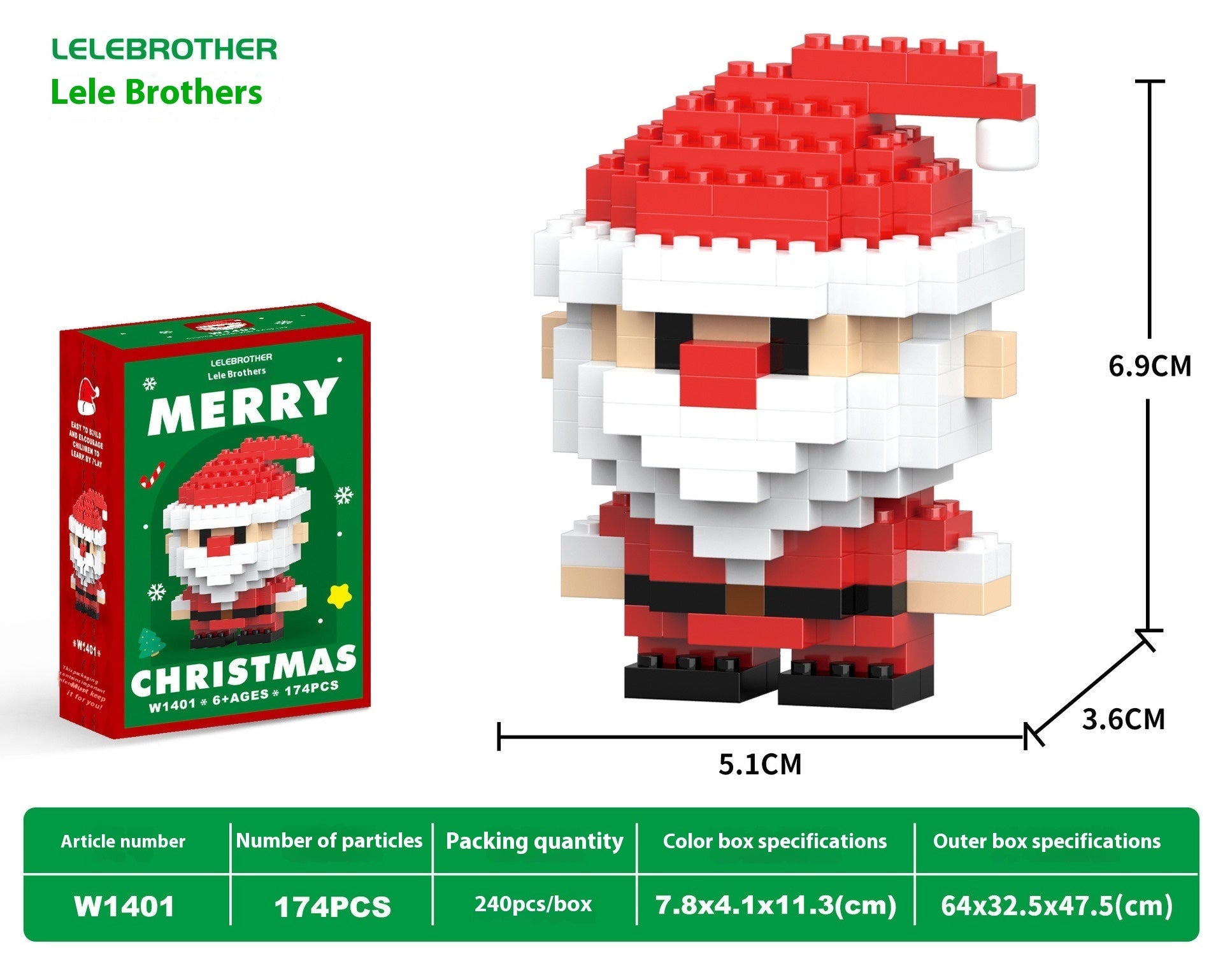 Santa Claus Building Blocks Tiny Particles - Bellarte Enchanté Santa Claus Building Blocks Tiny Particles