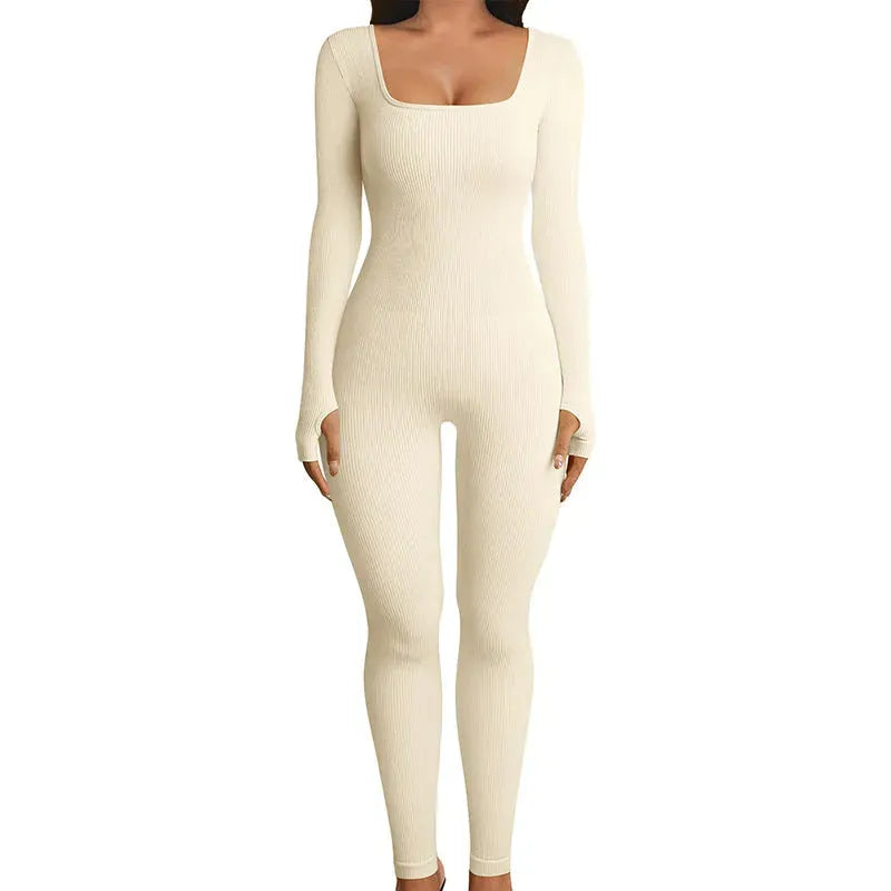 Seamless Jumpsuit Long Sleeve Shapewear Hip Lift Yoga - Bellarte Enchanté Seamless Jumpsuit Long Sleeve Shapewear Hip Lift Yoga
