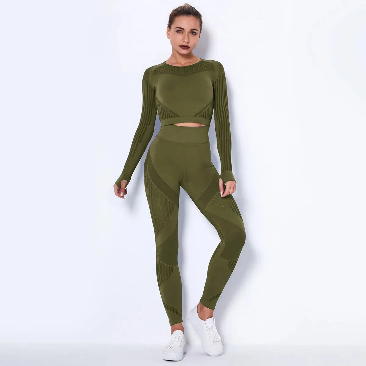 Seamless Knitted Absorbent Yoga Long-Sleeved Suit Yoga Wearsuit - Bellarte Enchanté Seamless Knitted Absorbent Yoga Long-Sleeved Suit Yoga Wearsuit