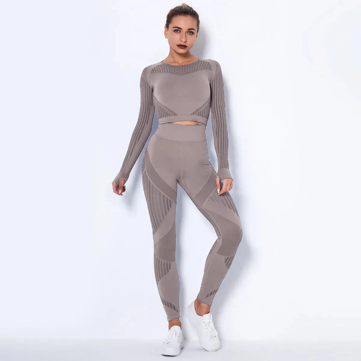 Seamless Knitted Absorbent Yoga Long-Sleeved Suit Yoga Wearsuit - Bellarte Enchanté Seamless Knitted Absorbent Yoga Long-Sleeved Suit Yoga Wearsuit
