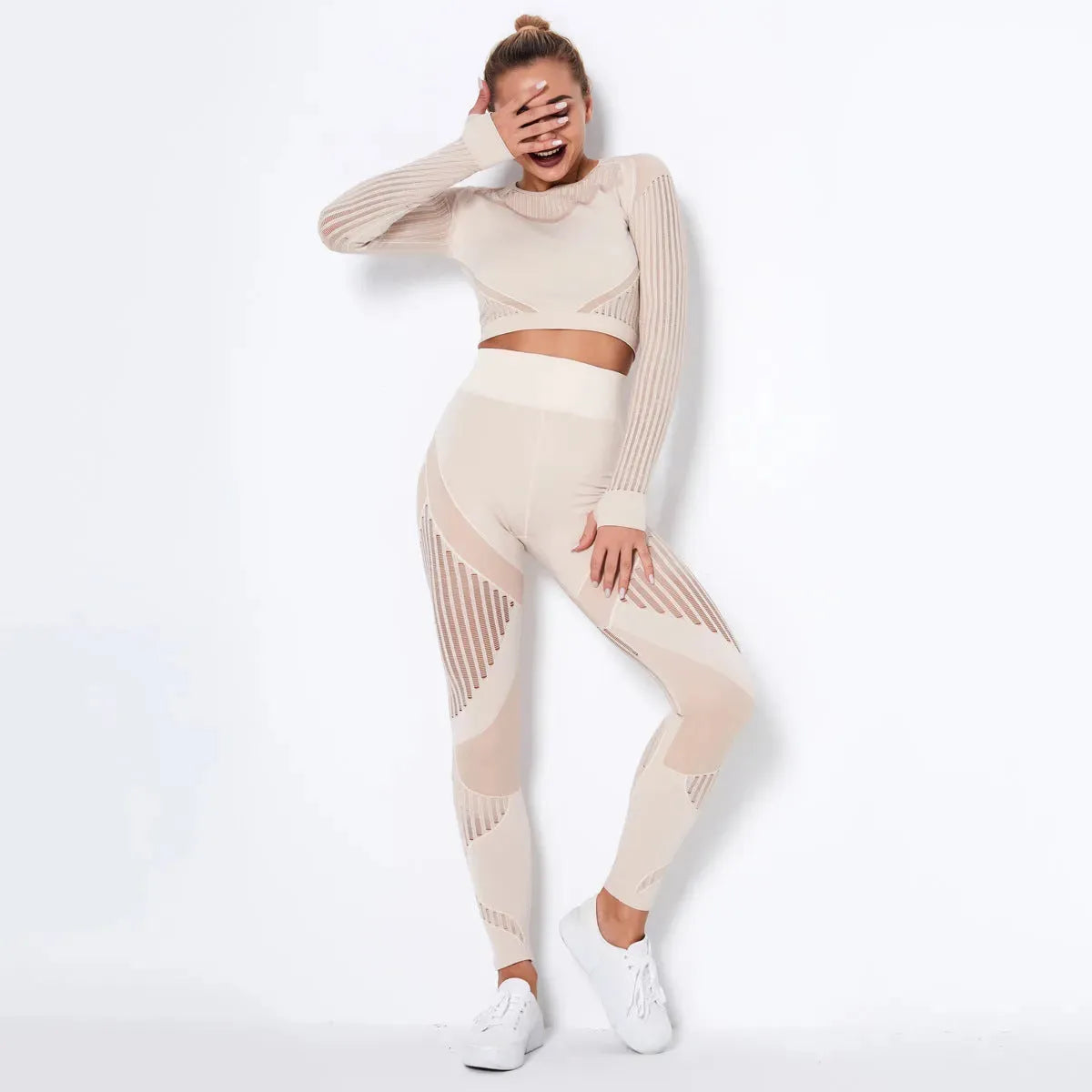 Seamless Knitted Absorbent Yoga Long-Sleeved Suit Yoga Wearsuit - Bellarte Enchanté Seamless Knitted Absorbent Yoga Long-Sleeved Suit Yoga Wearsuit