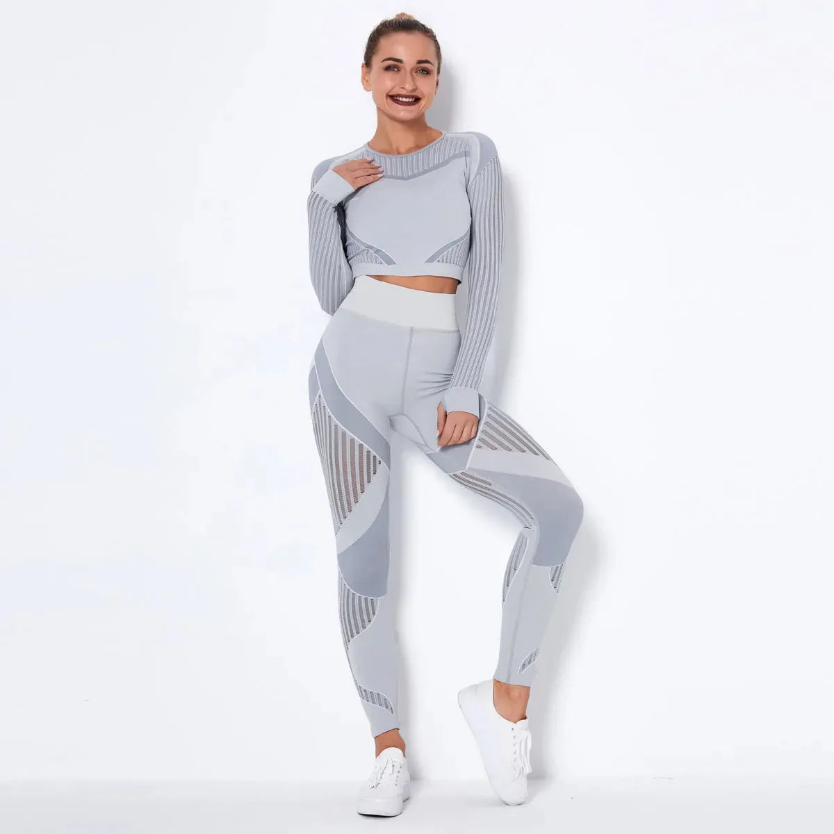 Seamless Knitted Absorbent Yoga Long-Sleeved Suit Yoga Wearsuit - Bellarte Enchanté Seamless Knitted Absorbent Yoga Long-Sleeved Suit Yoga Wearsuit