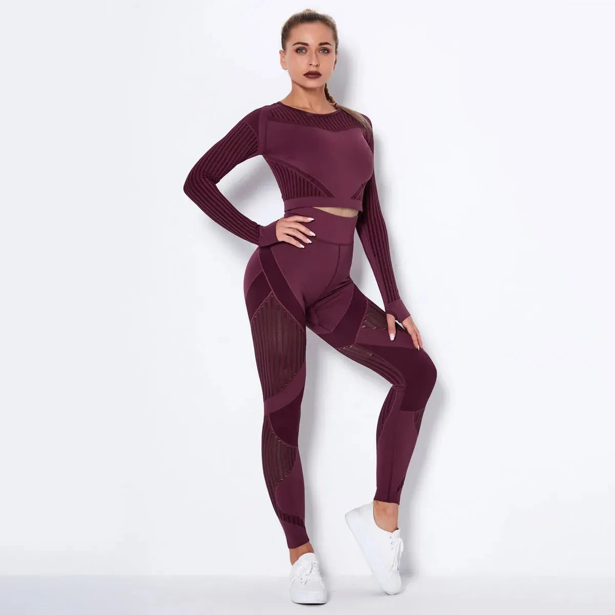 Seamless Knitted Absorbent Yoga Long-Sleeved Suit Yoga Wearsuit - Bellarte Enchanté Seamless Knitted Absorbent Yoga Long-Sleeved Suit Yoga Wearsuit