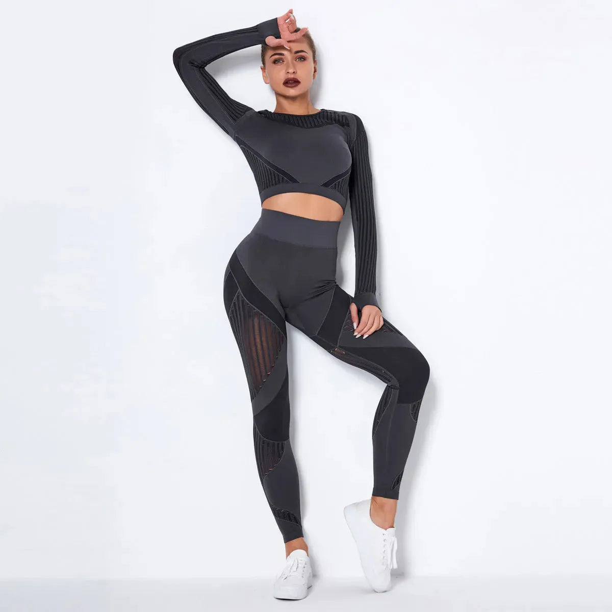 Seamless Knitted Absorbent Yoga Long-Sleeved Suit Yoga Wearsuit - Bellarte Enchanté Seamless Knitted Absorbent Yoga Long-Sleeved Suit Yoga Wearsuit