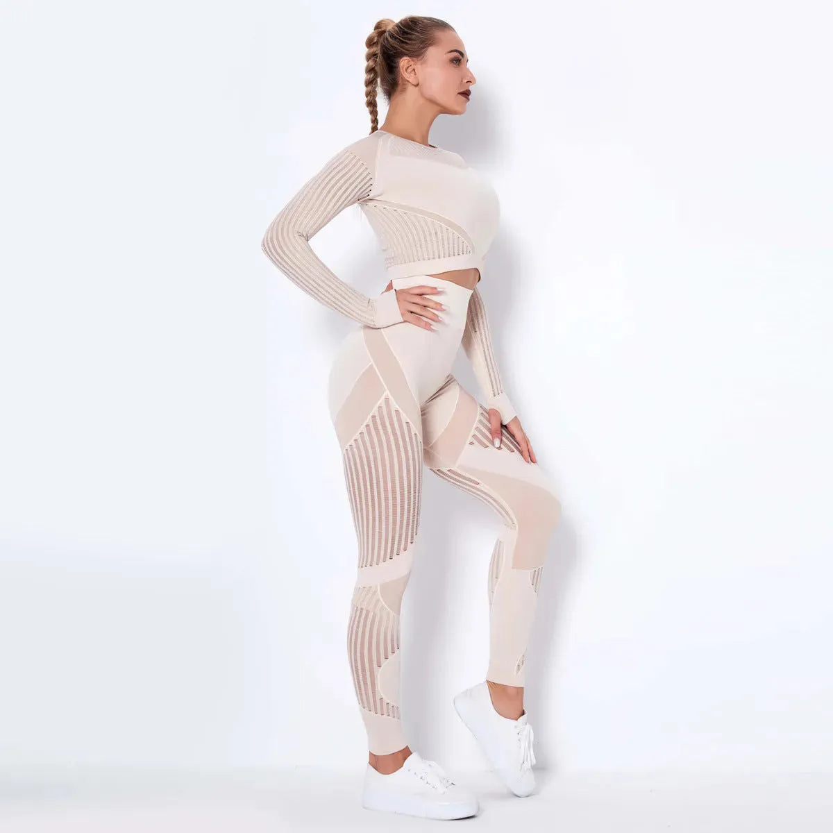 Seamless Knitted Absorbent Yoga Long-Sleeved Suit Yoga Wearsuit - Bellarte Enchanté Seamless Knitted Absorbent Yoga Long-Sleeved Suit Yoga Wearsuit