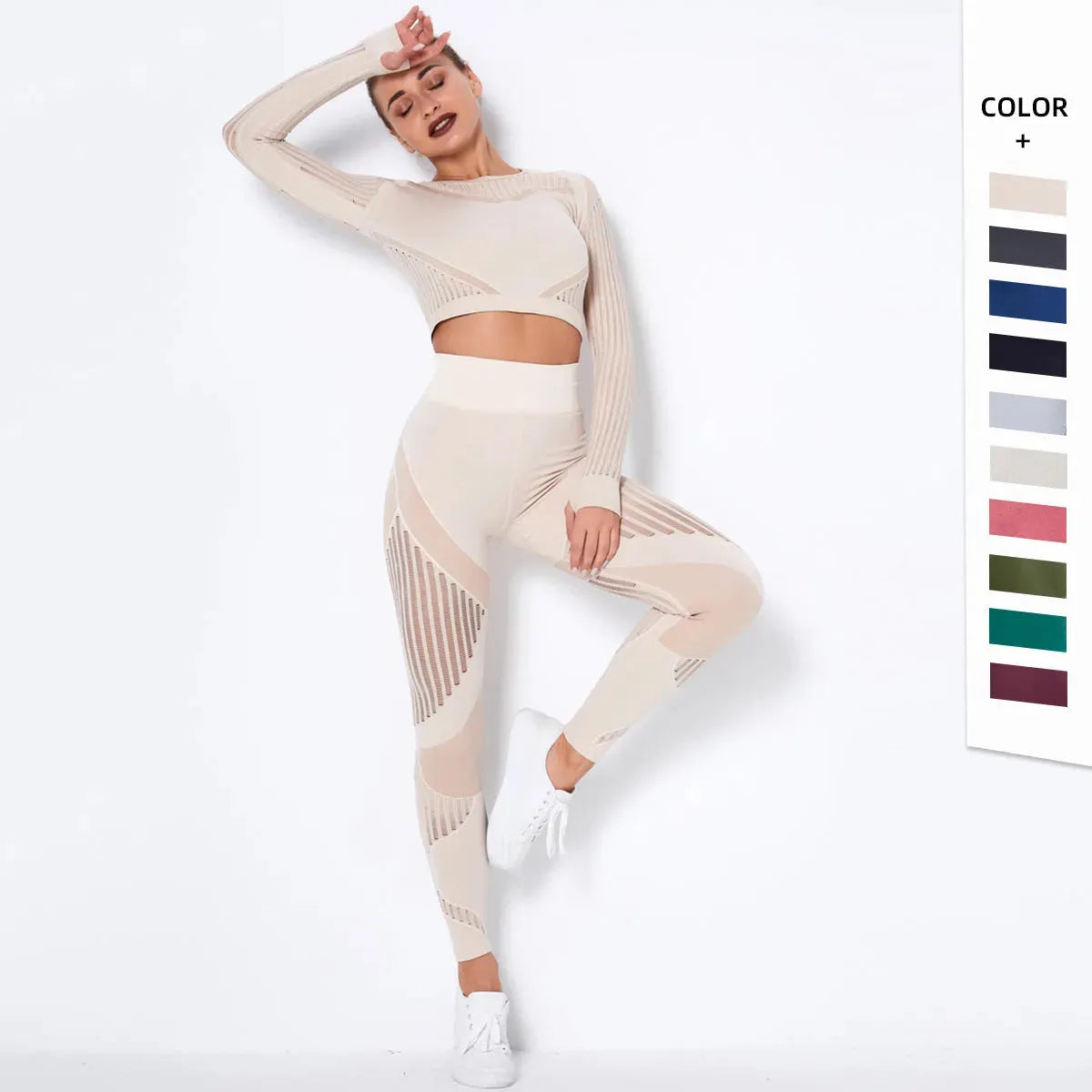 Seamless Knitted Absorbent Yoga Long-Sleeved Suit Yoga Wearsuit - Bellarte Enchanté Seamless Knitted Absorbent Yoga Long-Sleeved Suit Yoga Wearsuit
