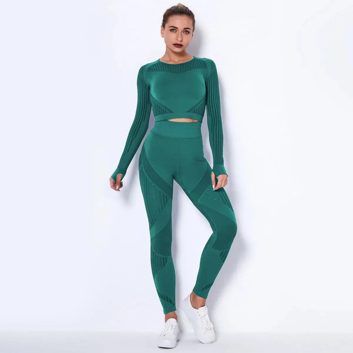 Seamless Knitted Absorbent Yoga Long-Sleeved Suit Yoga Wearsuit - Bellarte Enchanté Seamless Knitted Absorbent Yoga Long-Sleeved Suit Yoga Wearsuit