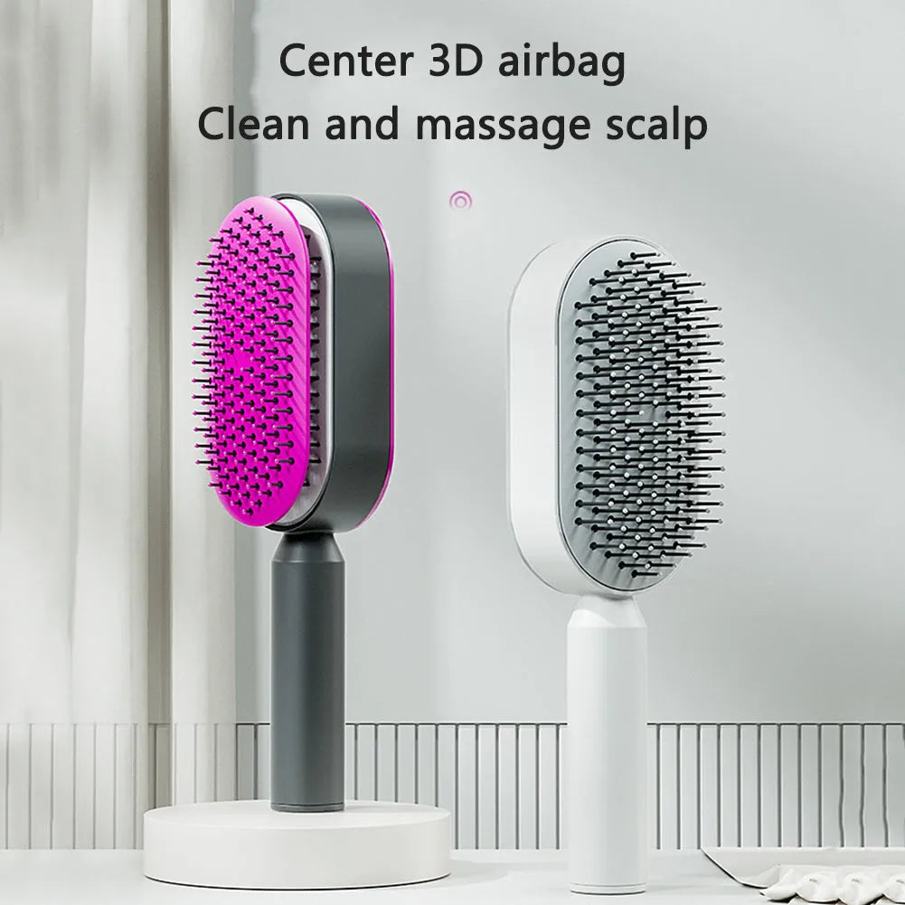 Self Cleaning Hair Brush For Women - Bellarte Enchanté Self Cleaning Hair Brush For Women