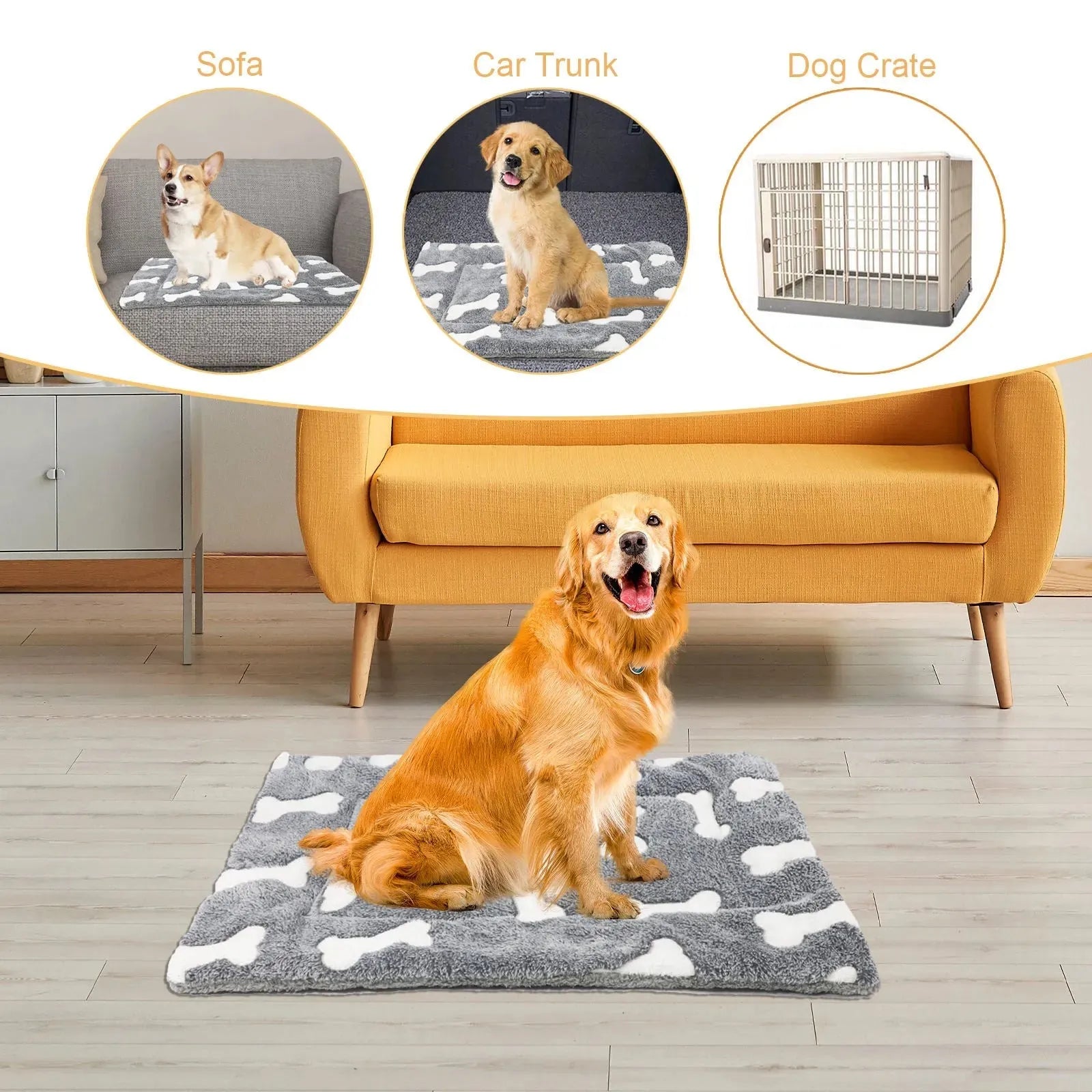 Self-Warming Cat Bed Mat Washable Dog Bed Crate Mat Soft Pet Sleeping Mat For Dogs And Cats Reversible Fleece Dog Crate Kennel Pad Cat Pet Bed - Bellarte Enchanté Self-Warming Cat Bed Mat Washable Dog Bed Crate Mat Soft Pet Sleeping Mat For Dogs And Cats Reversible Fleece Dog Crate Kennel Pad Cat Pet Bed