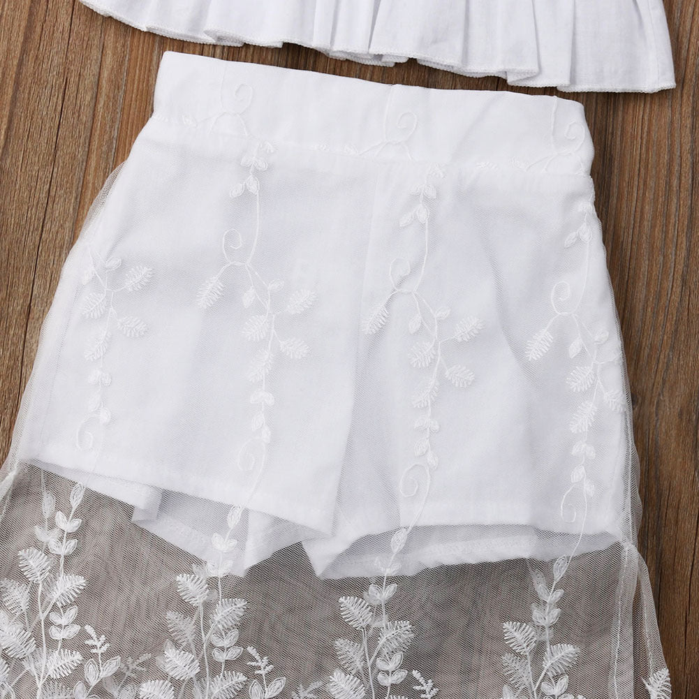 Set girls tube top doll shirt + mesh pants - Bellarte Enchanté Set girls tube top doll shirt + mesh pants