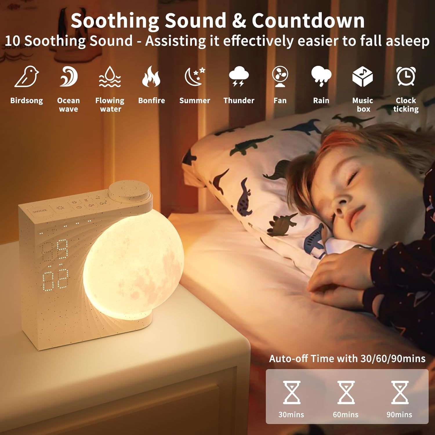 Seven-color Atmosphere Moon Light Wake Up Breathing Light - Bellarte Enchanté Seven-color Atmosphere Moon Light Wake Up Breathing Light
