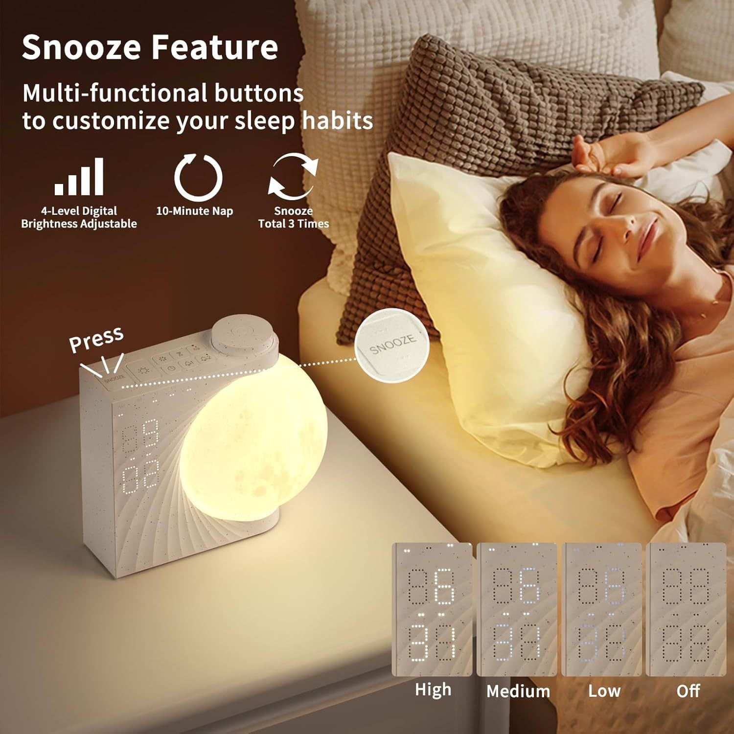 Seven-color Atmosphere Moon Light Wake Up Breathing Light - Bellarte Enchanté Seven-color Atmosphere Moon Light Wake Up Breathing Light