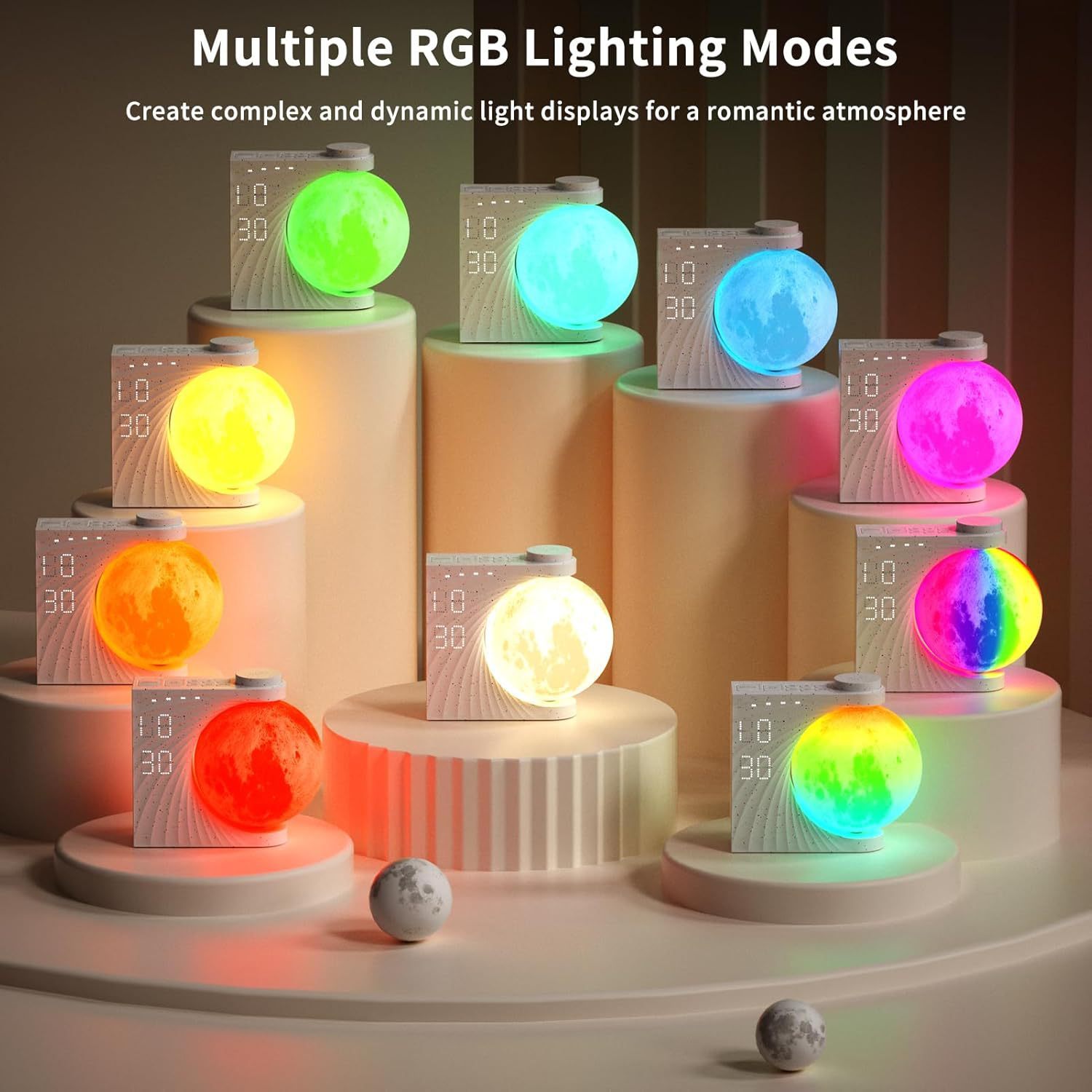 Seven-color Atmosphere Moon Light Wake Up Breathing Light - Bellarte Enchanté Seven-color Atmosphere Moon Light Wake Up Breathing Light