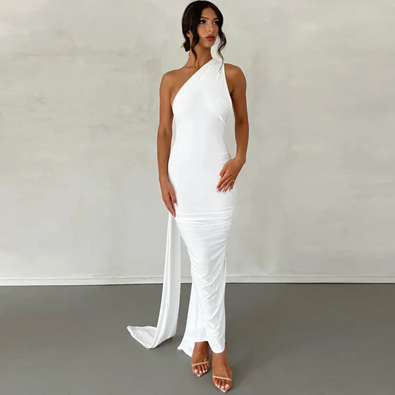 Sexy Backless Pleated Slim-fit Sleeveless Elegant Dress - Bellarte Enchanté Sexy Backless Pleated Slim-fit Sleeveless Elegant Dress