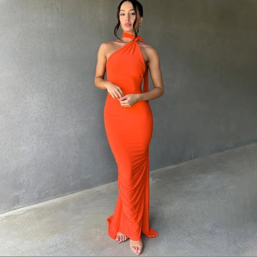Sexy Backless Pleated Slim-fit Sleeveless Elegant Dress - Bellarte Enchanté Sexy Backless Pleated Slim-fit Sleeveless Elegant Dress