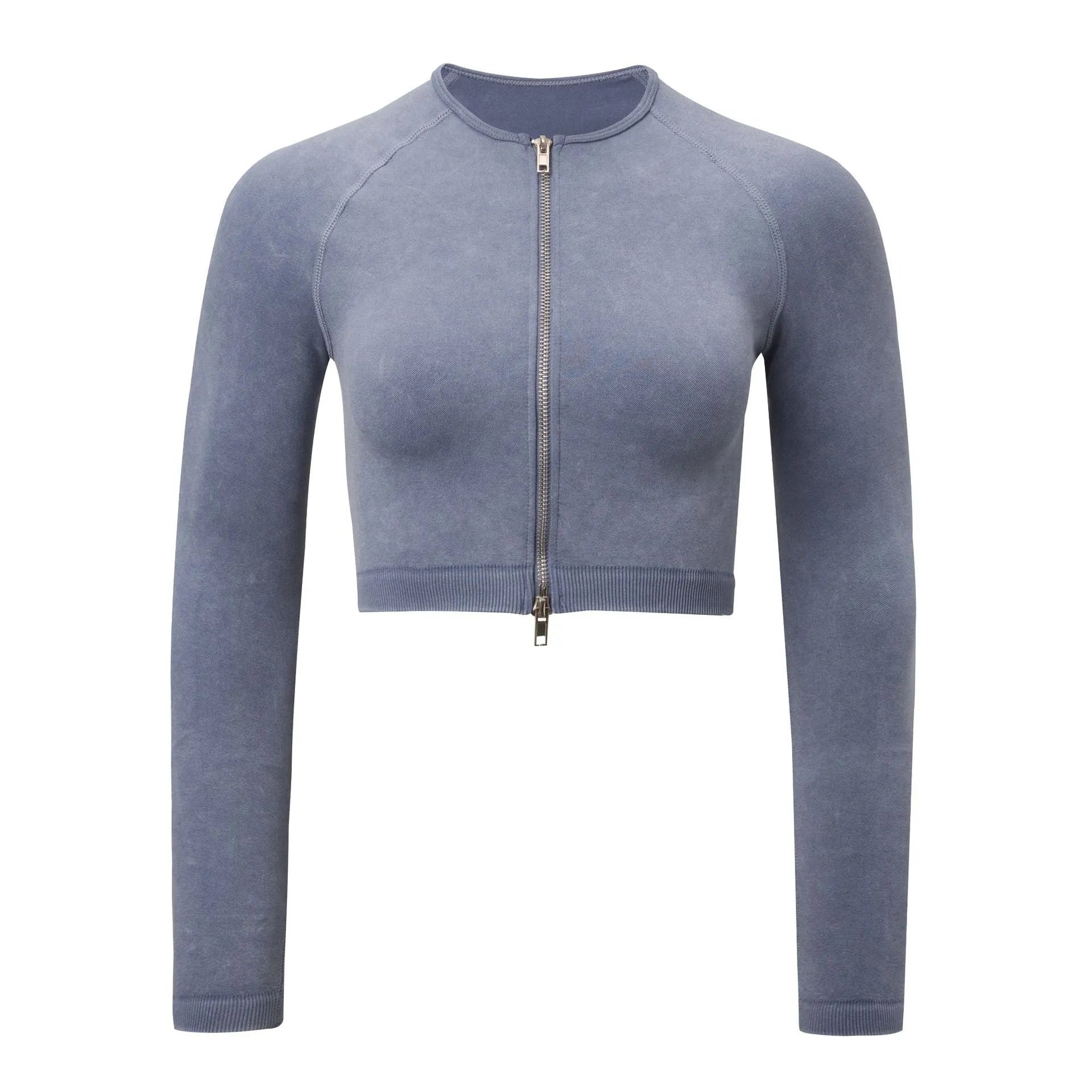 Shark Knit Seamless Fitness Yoga Long Sleeve Set - Bellarte Enchanté Shark Knit Seamless Fitness Yoga Long Sleeve Set