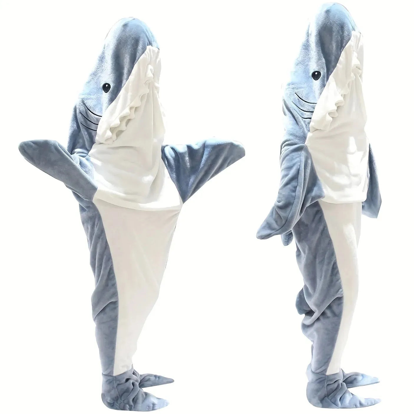 Shark Onesie Blanket For Adults, Shark Blanket Hoodie, Shark Blanket Super Soft Cozy Flannel, Boys Girls Cosplay Costume Sleeping Bag For Night - Bellarte Enchanté Shark Onesie Blanket For Adults, Shark Blanket Hoodie, Shark Blanket Super Soft Cozy Flannel, Boys Girls Cosplay Costume Sleeping Bag For Night
