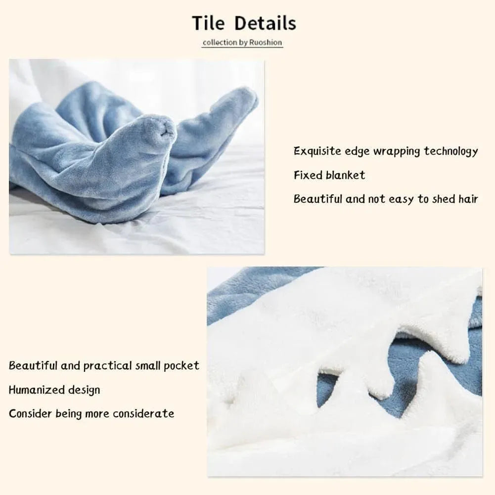 Shark Onesie Blanket For Adults, Shark Blanket Hoodie, Shark Blanket Super Soft Cozy Flannel, Boys Girls Cosplay Costume Sleeping Bag For Night - Bellarte Enchanté Shark Onesie Blanket For Adults, Shark Blanket Hoodie, Shark Blanket Super Soft Cozy Flannel, Boys Girls Cosplay Costume Sleeping Bag For Night