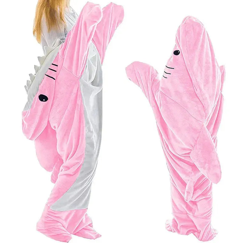 Shark Onesie Blanket For Adults, Shark Blanket Hoodie, Shark Blanket Super Soft Cozy Flannel, Boys Girls Cosplay Costume Sleeping Bag For Night - Bellarte Enchanté Shark Onesie Blanket For Adults, Shark Blanket Hoodie, Shark Blanket Super Soft Cozy Flannel, Boys Girls Cosplay Costume Sleeping Bag For Night
