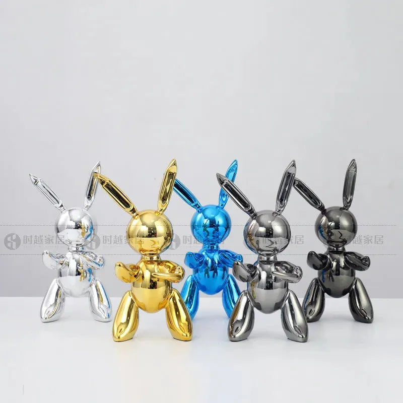 Shiny Balloon rabbit Statue Simulation rabbit Animal Art Sculpture Resin - Bellarte Enchanté Shiny Balloon rabbit Statue Simulation rabbit Animal Art Sculpture Resin
