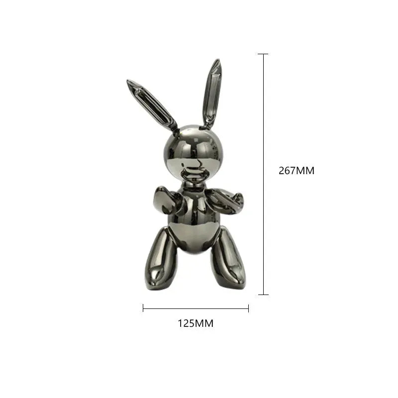 Shiny Balloon rabbit Statue Simulation rabbit Animal Art Sculpture Resin - Bellarte Enchanté Shiny Balloon rabbit Statue Simulation rabbit Animal Art Sculpture Resin