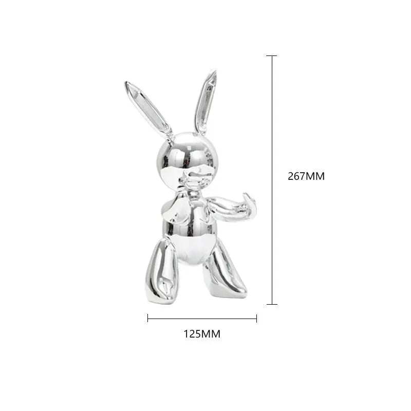 Shiny Balloon rabbit Statue Simulation rabbit Animal Art Sculpture Resin - Bellarte Enchanté Shiny Balloon rabbit Statue Simulation rabbit Animal Art Sculpture Resin