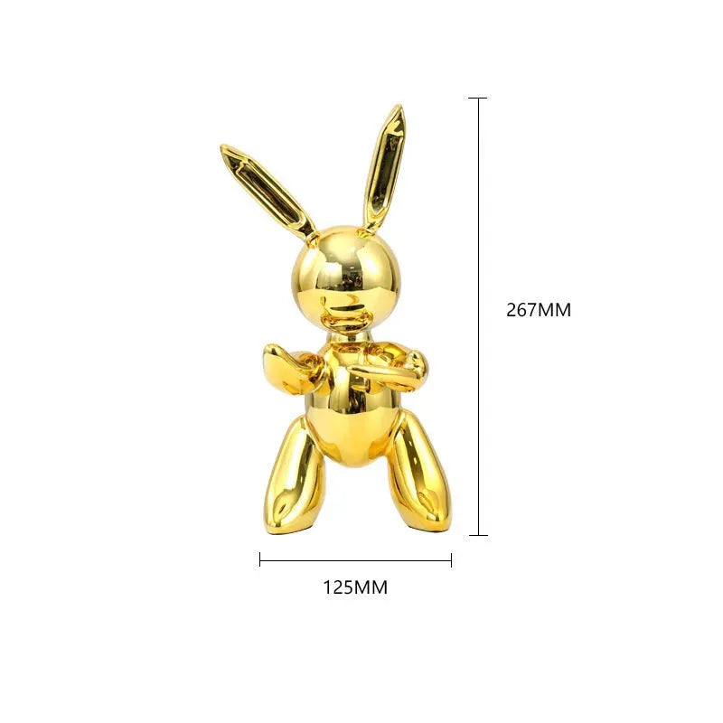 Shiny Balloon rabbit Statue Simulation rabbit Animal Art Sculpture Resin - Bellarte Enchanté Shiny Balloon rabbit Statue Simulation rabbit Animal Art Sculpture Resin