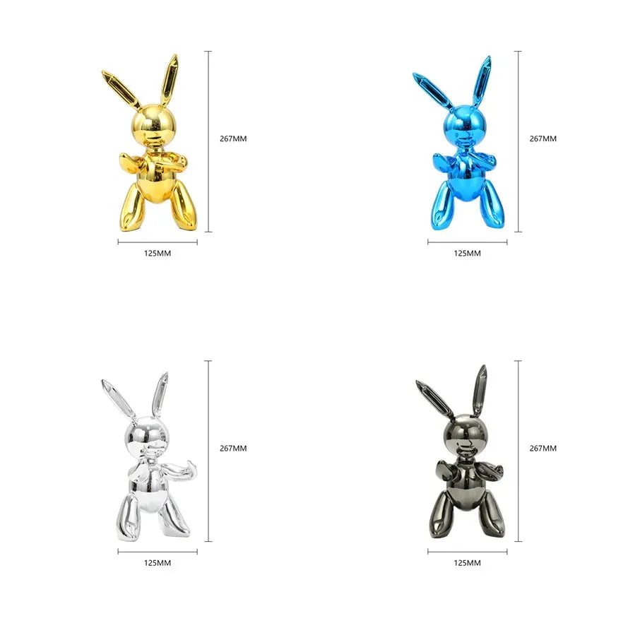 Shiny Balloon rabbit Statue Simulation rabbit Animal Art Sculpture Resin - Bellarte Enchanté Shiny Balloon rabbit Statue Simulation rabbit Animal Art Sculpture Resin