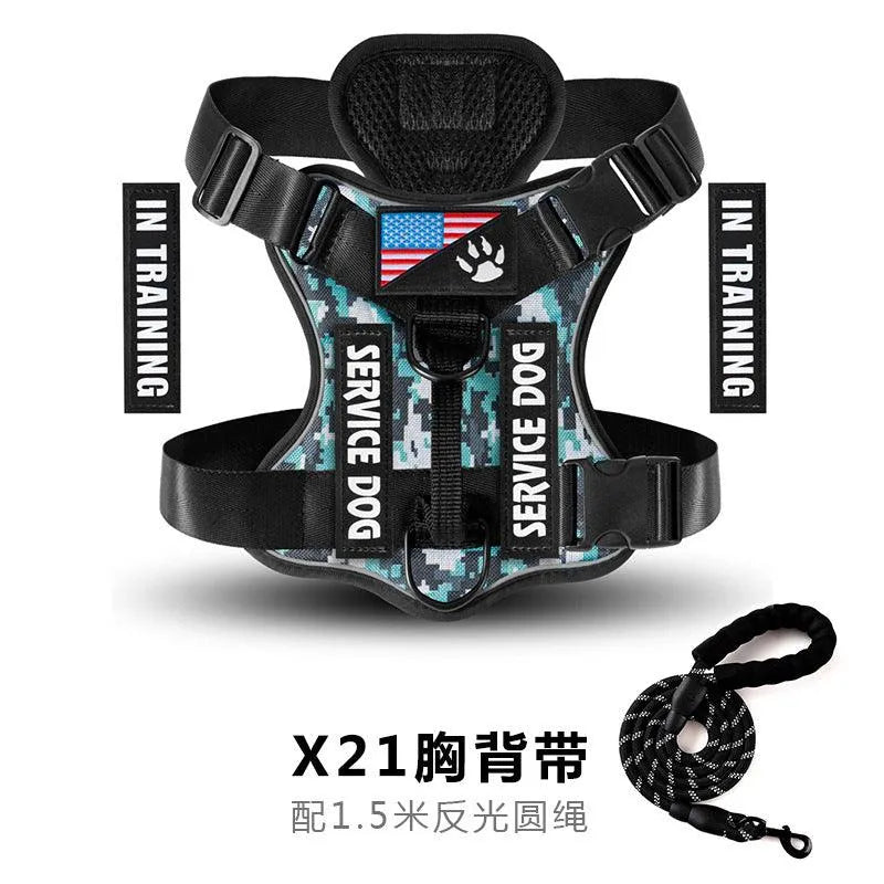 Shock Absorption Night Vision Reflective Pet Tactical Chest Strap - Bellarte Enchanté Shock Absorption Night Vision Reflective Pet Tactical Chest Strap