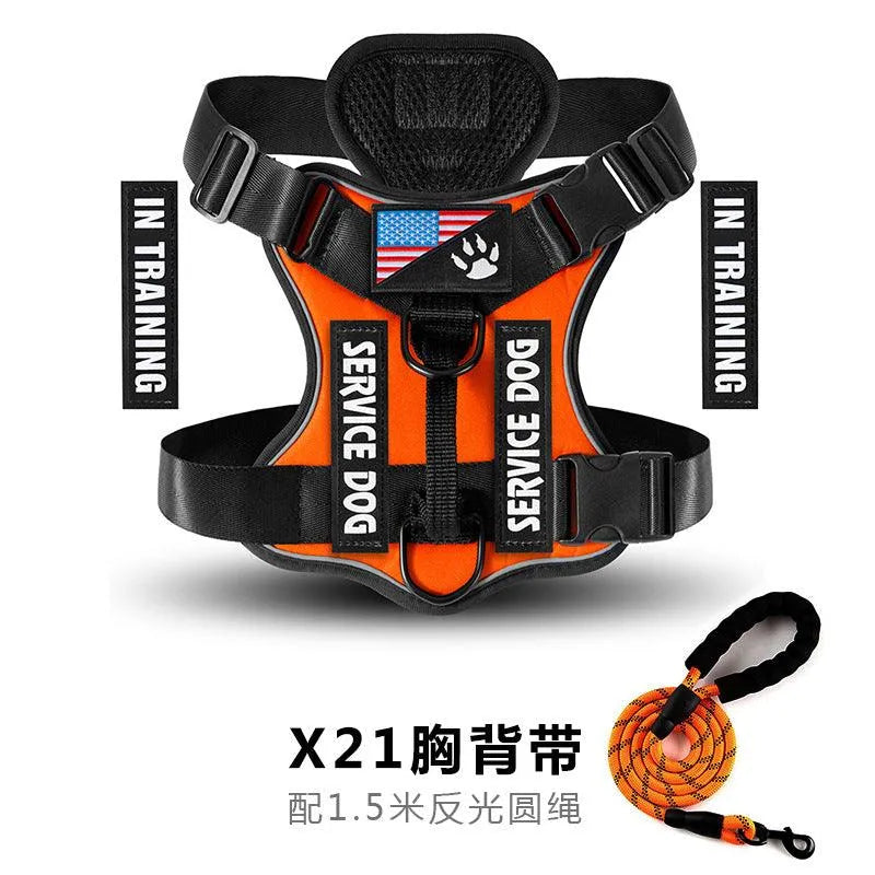 Shock Absorption Night Vision Reflective Pet Tactical Chest Strap - Bellarte Enchanté Shock Absorption Night Vision Reflective Pet Tactical Chest Strap