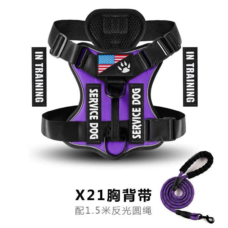 Shock Absorption Night Vision Reflective Pet Tactical Chest Strap - Bellarte Enchanté Shock Absorption Night Vision Reflective Pet Tactical Chest Strap