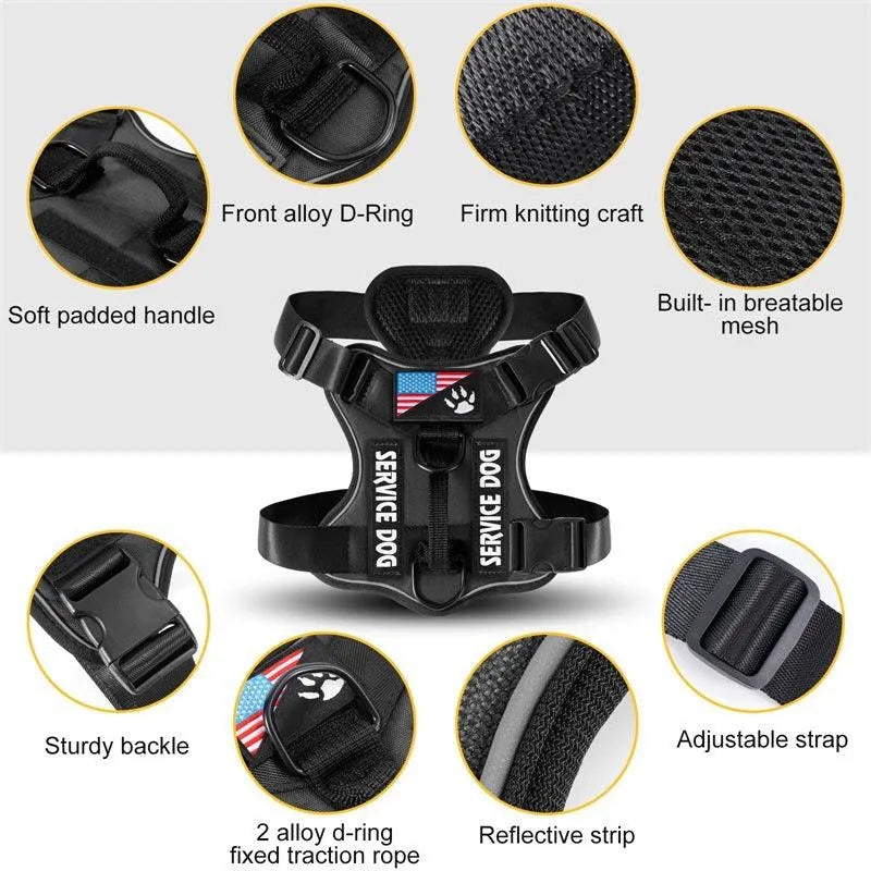 Shock Absorption Night Vision Reflective Pet Tactical Chest Strap - Bellarte Enchanté Shock Absorption Night Vision Reflective Pet Tactical Chest Strap