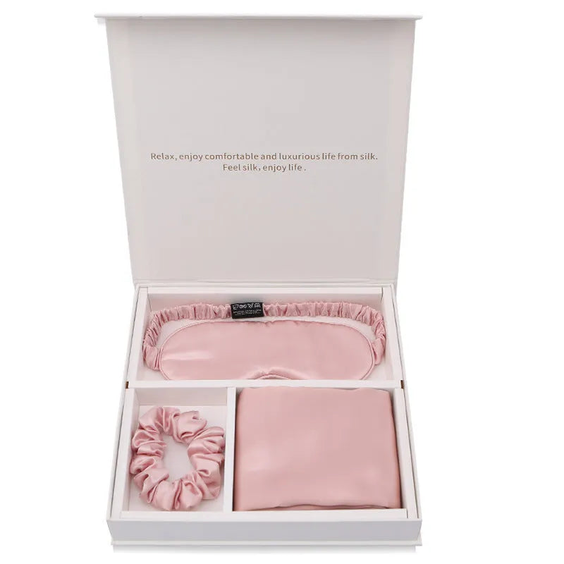 Silk Real Silk Eye Mask, Hair Loop Pillowcase - Bellarte Enchanté Silk Real Silk Eye Mask, Hair Loop Pillowcase