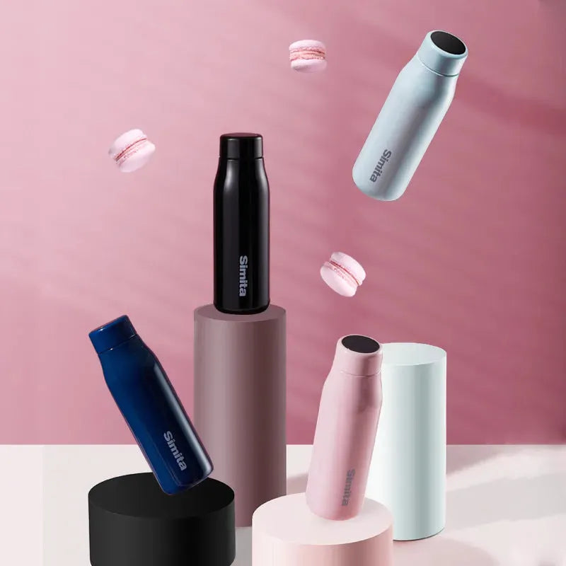 Simita Smart Display Vacuum Flask Bottle,304 Stainless Steel - Bellarte Enchanté Simita Smart Display Vacuum Flask Bottle,304 Stainless Steel