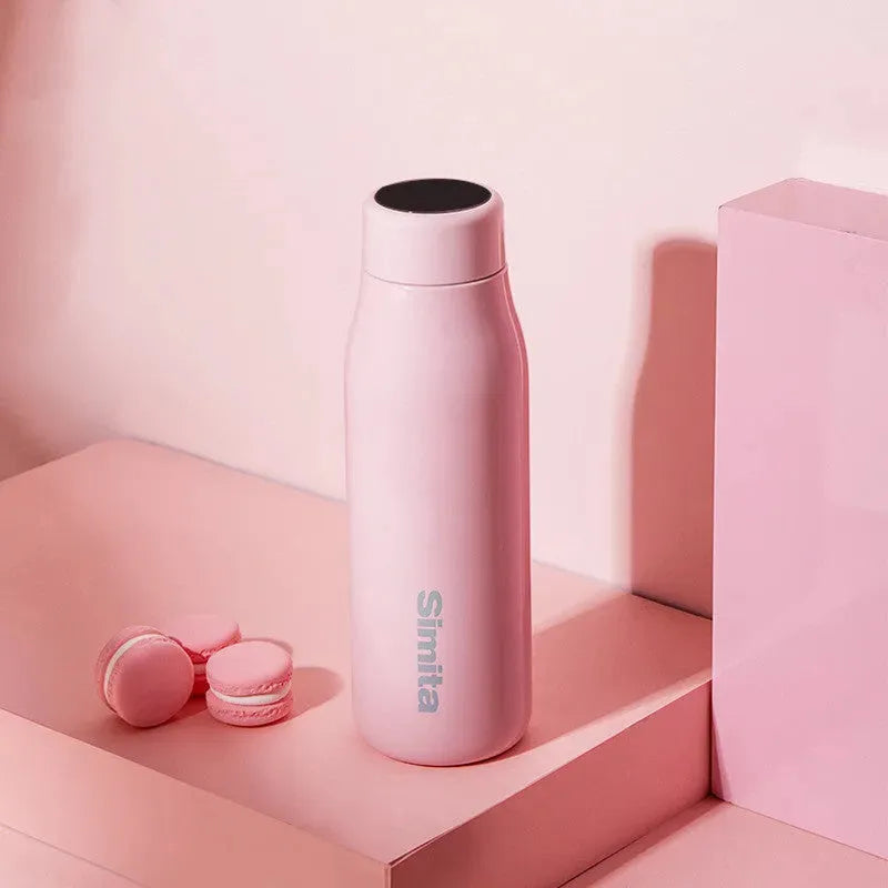 Simita Smart Display Vacuum Flask Bottle,304 Stainless Steel - Bellarte Enchanté Simita Smart Display Vacuum Flask Bottle,304 Stainless Steel