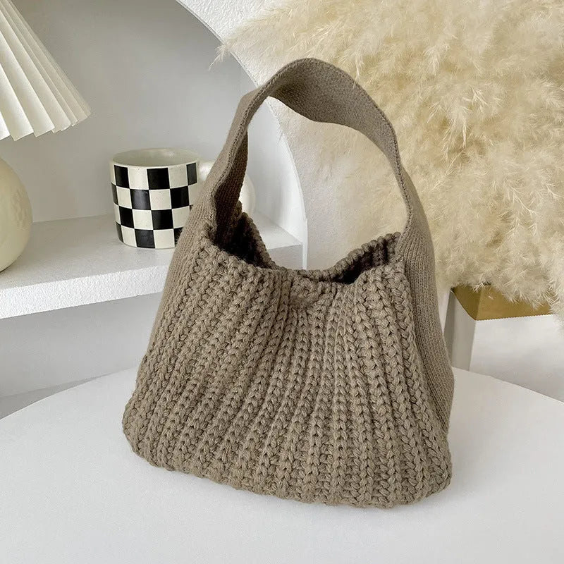 Simple All-match High-grade Wool Knitted Handbag - Bellarte Enchanté Simple All-match High-grade Wool Knitted Handbag
