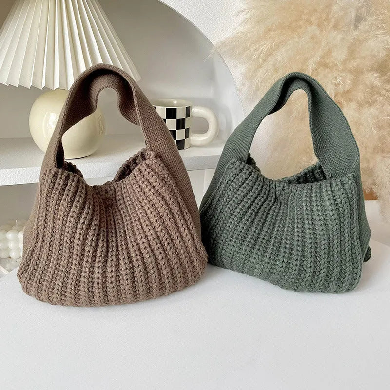 Simple All-match High-grade Wool Knitted Handbag - Bellarte Enchanté Simple All-match High-grade Wool Knitted Handbag