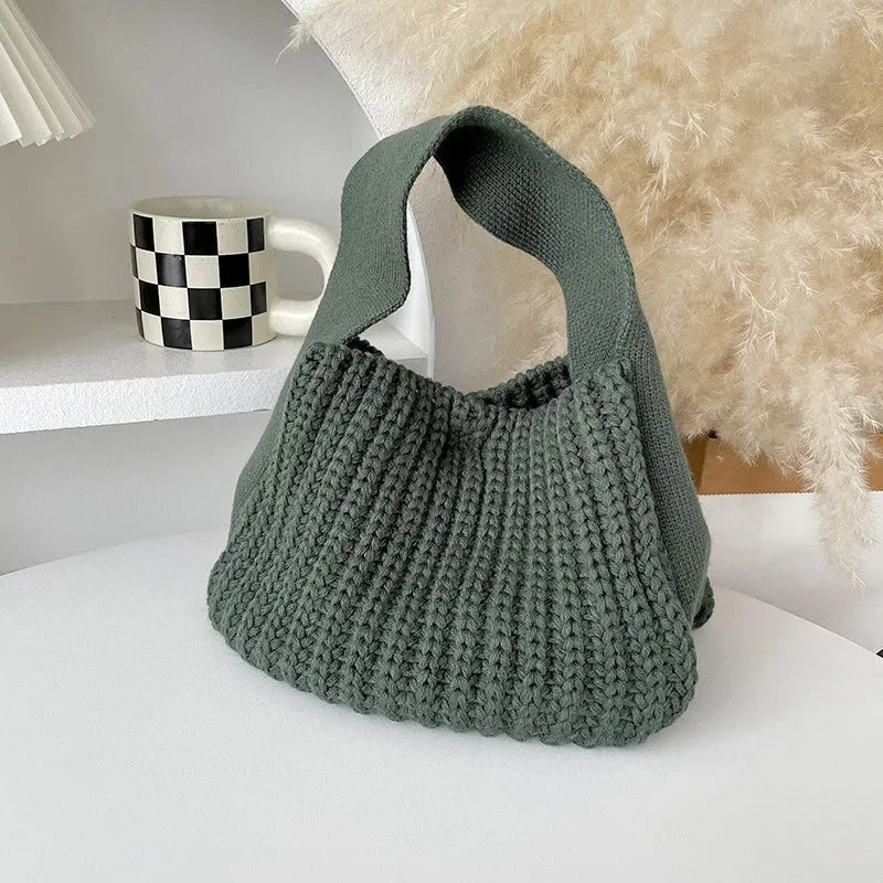 Simple All-match High-grade Wool Knitted Handbag - Bellarte Enchanté Simple All-match High-grade Wool Knitted Handbag