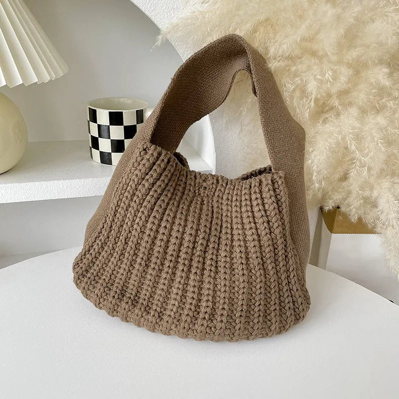 Simple All-match High-grade Wool Knitted Handbag - Bellarte Enchanté Simple All-match High-grade Wool Knitted Handbag