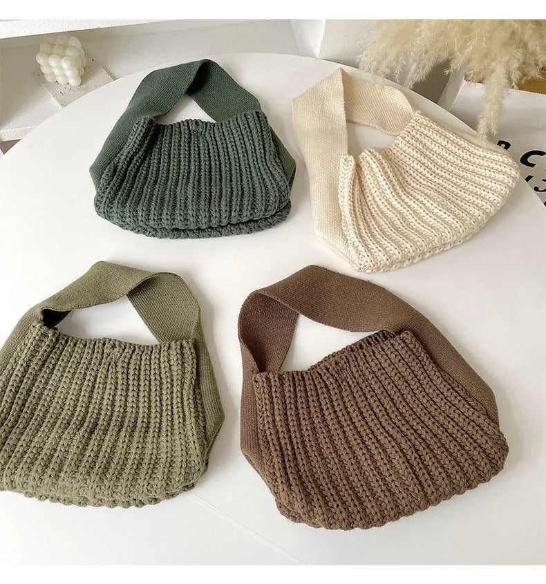 Simple All-match High-grade Wool Knitted Handbag - Bellarte Enchanté Simple All-match High-grade Wool Knitted Handbag