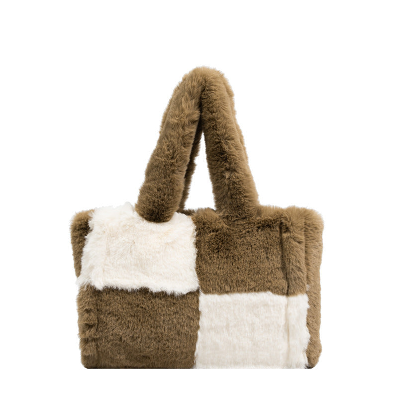 Simple Large Capacity New Lamb Wool Bag For Women - Bellarte Enchanté Simple Large Capacity New Lamb Wool Bag For Women