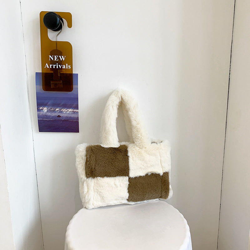 Simple Large Capacity New Lamb Wool Bag For Women - Bellarte Enchanté Simple Large Capacity New Lamb Wool Bag For Women