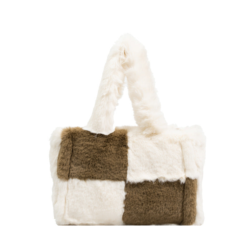 Simple Large Capacity New Lamb Wool Bag For Women - Bellarte Enchanté Simple Large Capacity New Lamb Wool Bag For Women