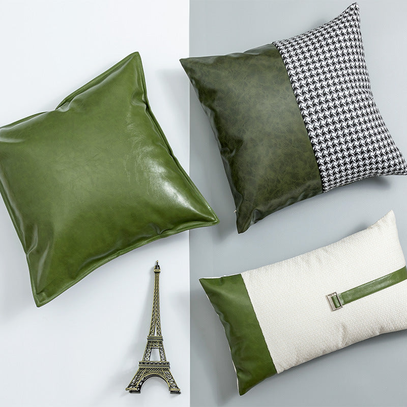 Simple Plain PU Leather Pillowcase For Living Room - Bellarte Enchanté Simple Plain PU Leather Pillowcase For Living Room