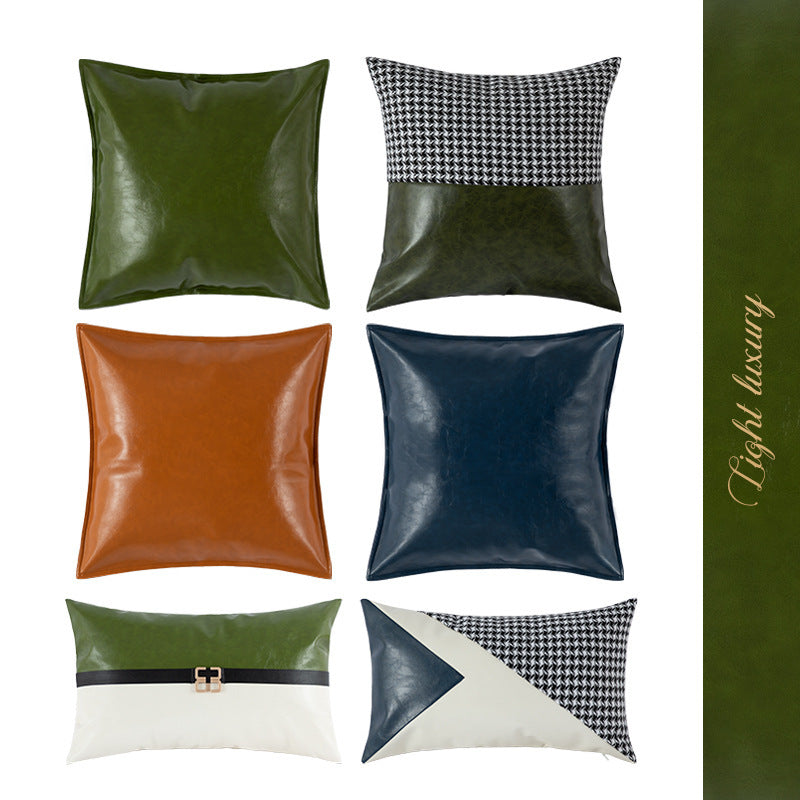 Simple Plain PU Leather Pillowcase For Living Room - Bellarte Enchanté Simple Plain PU Leather Pillowcase For Living Room