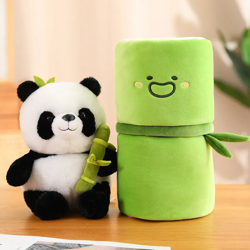 Simulated Bamboo Tube Flower Panda Pillow - Bellarte Enchanté Simulated Bamboo Tube Flower Panda Pillow