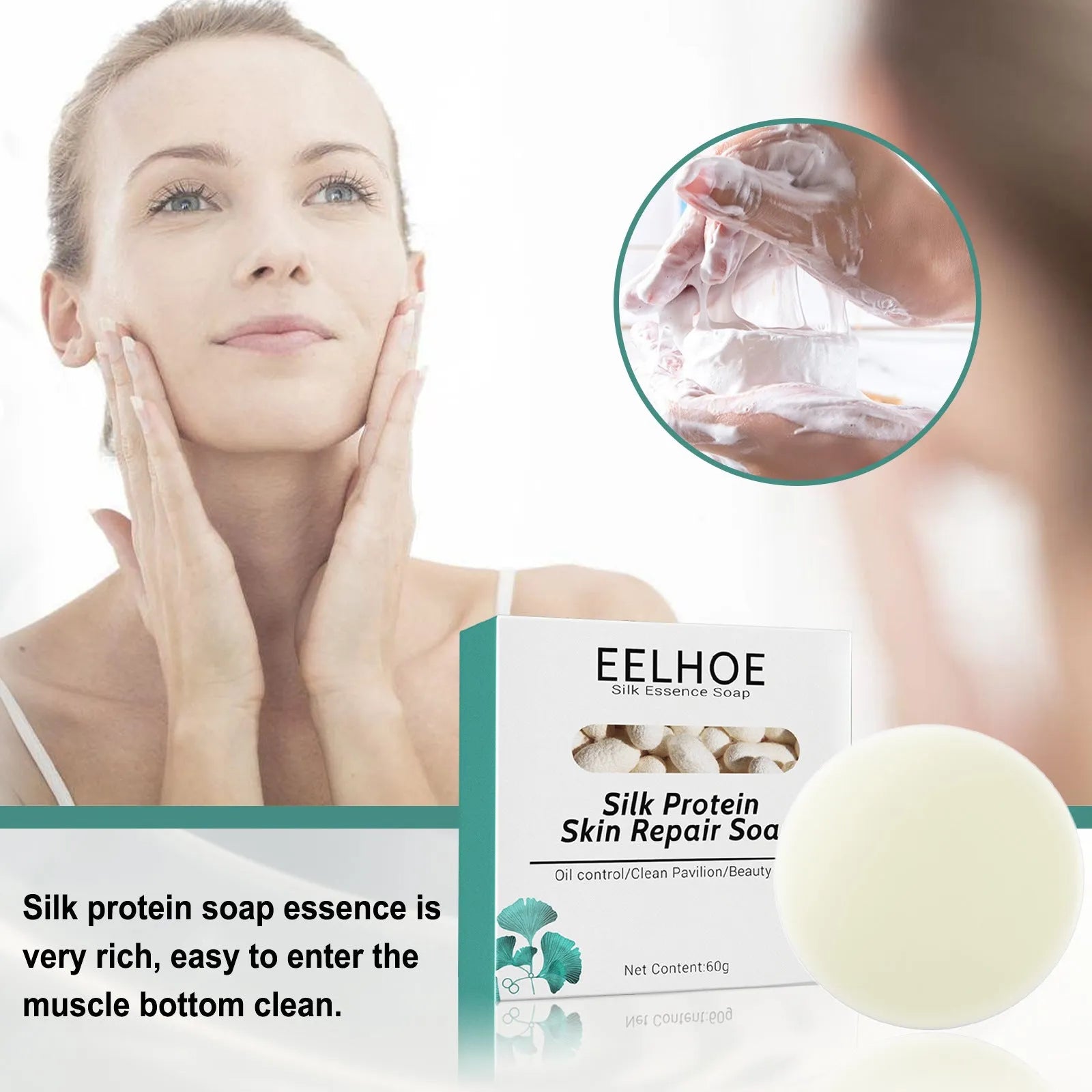 Skin Repair & Cleansing Silk Protein Mask Soap - Bellarte Enchanté Skin Repair & Cleansing Silk Protein Mask Soap