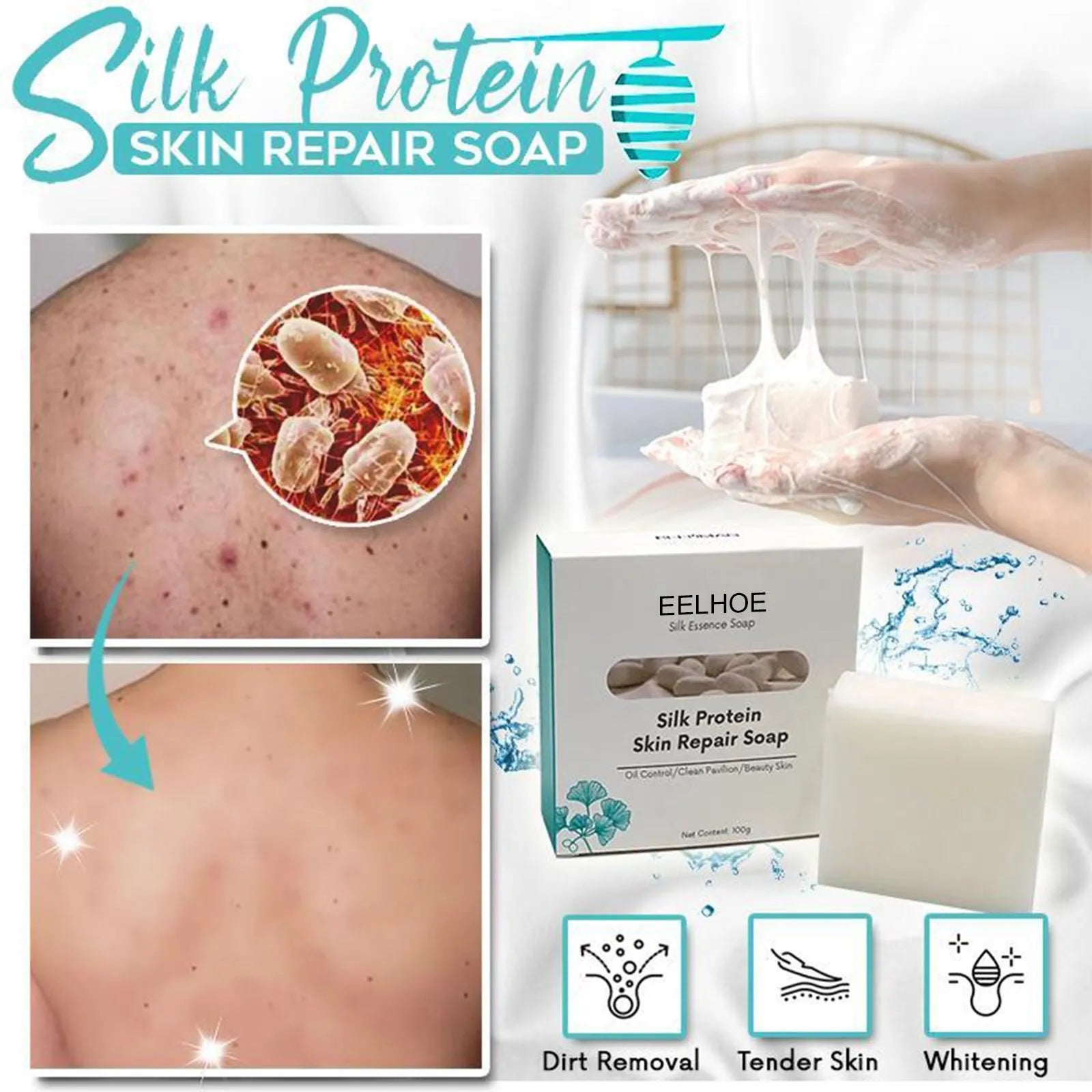 Skin Repair & Cleansing Silk Protein Mask Soap - Bellarte Enchanté Skin Repair & Cleansing Silk Protein Mask Soap